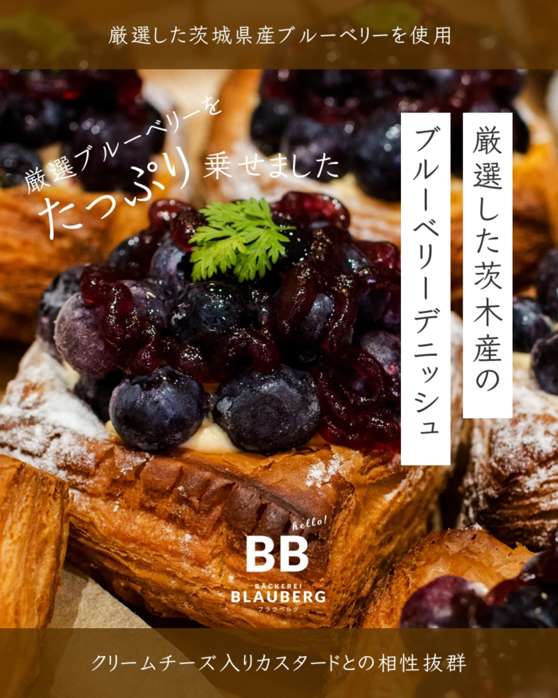 季節限定の国産ブルーベリーのデニッシュご用意しています（2025.05.28）